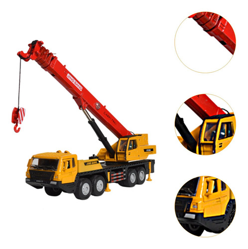 1:50 Crane De Grúas Camión Vehículo Ingeniería Rojo