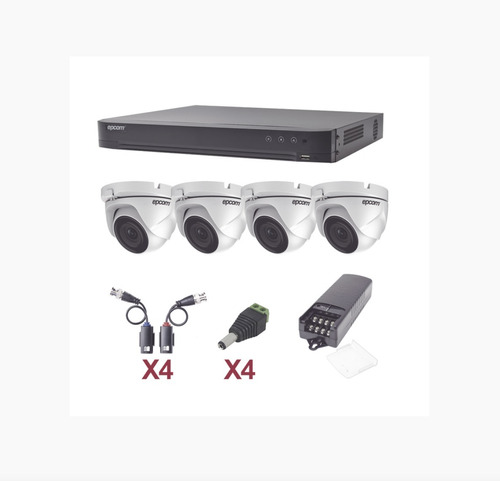 Kit Turbohd 1080p Dvr 4ch 4 Cámaras Eyeball Epcom Kevtx8t4ew