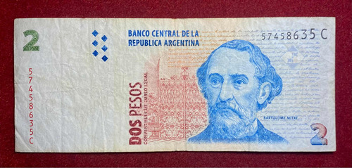 Billete 2 Pesos Convertibles Serie C 2000 Bottero 3206 