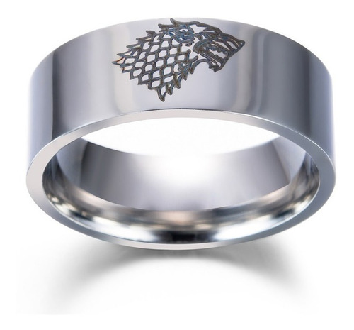 Anillo Game Of Thrones Lobo Stark Acero Inoxida Hombre Mujer