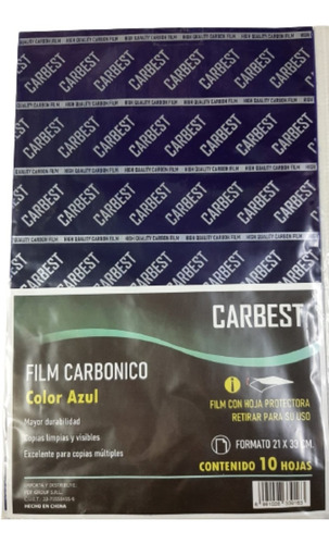 Papel Carbonico Carbest X10 Unidades Color Azul