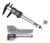 Comprar Calibre Digital Fibra De Carbono 0-150 Mm Visor Lcd Grande MEDICION EN MILIMETROS Y PULGADAS EN CAJA PLÁSTICA Guiller® con dos PILAS