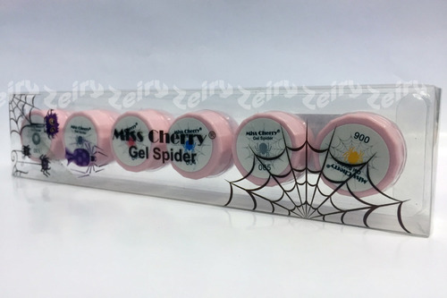 Imagen 5 de 5 de Gel Spider Miss Cherry 6 Colores Blanco Negro Rojo Azul Plata Amarillo