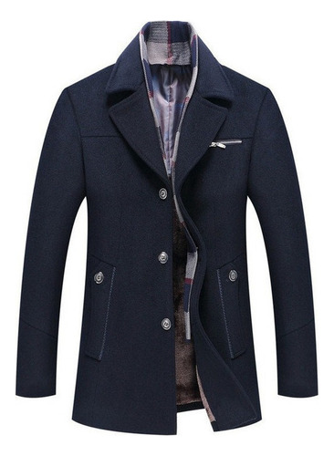 Abrigo Casual Para Hombre Bufanda De Moda Chaqueta Invierno