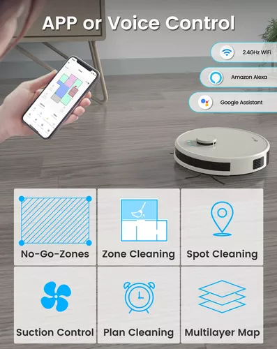 Lefant Robot aspiradora y trapeador M1, navegación Lidar, succión de 4000  Pa, tiempo de ejecución de 150 minutos, mapa en tiempo real, zona  prohibida