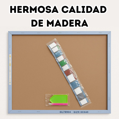 Pintura Diamantes Cristal Arte Kit Adhesivo 40x50cm Madera Barco