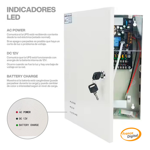 Fuente De Poder Tipo Ups 18 Canales 12v 30a 360w