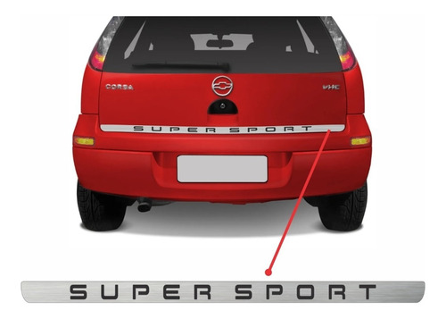 Faixa Porta Malas Traseira Corsa Hatch Super Sport Ss Adesivo Ss04