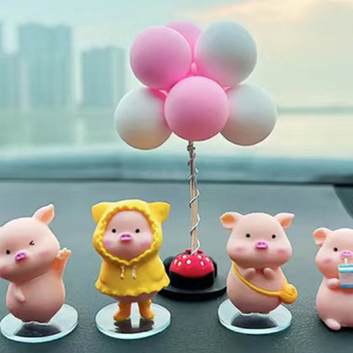 Adornos De Coche Con Forma De Cerdito, Base Viscosa, Decorac