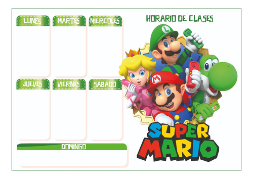 Horarios De Clases Laminado Magnetico Borrable  + Marcador