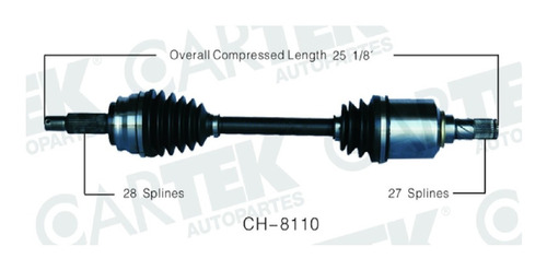 Flecha Homocinetica Completa Izq Dodge Caliber 2007-2012