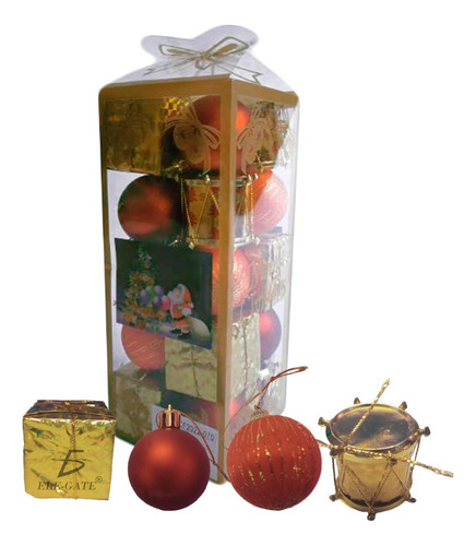 Caja Set 20 Esferas Adornos Colgantes Arbol Navideño