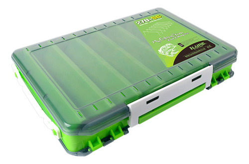 Caja De Pesca De Doble Cara Para Almacenamiento De Anzuelos Color Verde