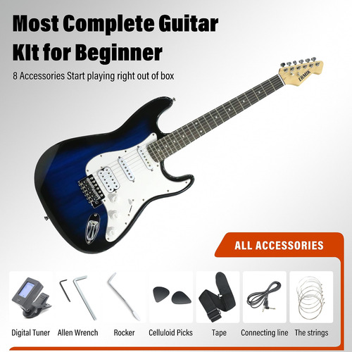 Kit De Guitarra Eléctrica Ermik Solid Body Con Amplificador