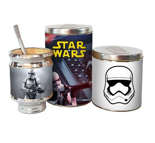 Combo Mate Aluminio Madera Yerbera Azucarera Latas Star Wars