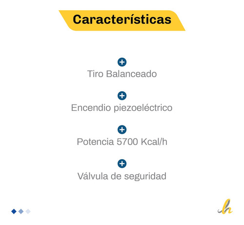 Imagen 3 de 10 de Calefactor Tiro Balanceado Volcan 5700 Cal Gas Natural Lh