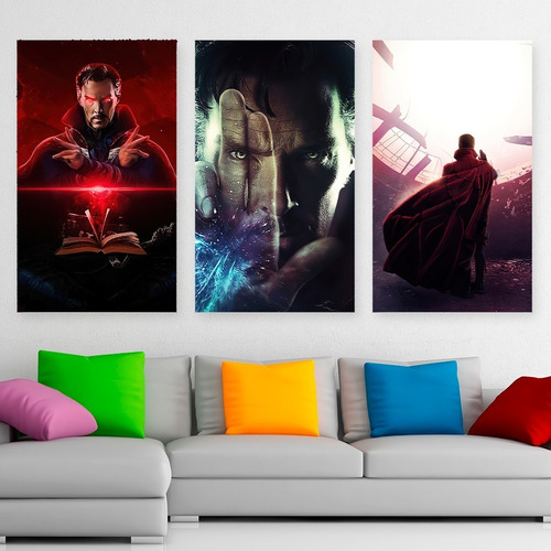 Cuadros Doctor Strange Art Promo X3 De 80x50cm