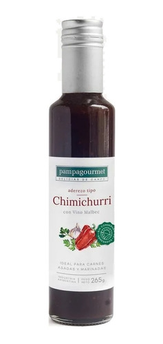 Aderezo Chimichurri Con Vino Malbec Pampa Gourmet 265 Grs