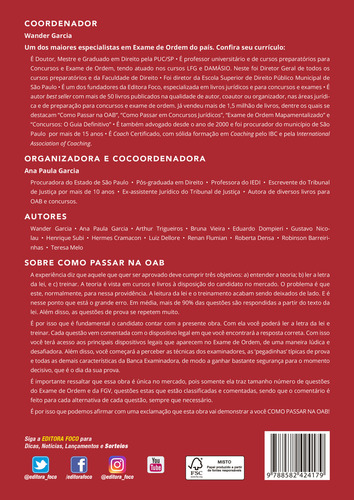 Como Passar Na Oab - 1 Fase - Foco Juridico 16 Ed, De Vários. Editora Foco Jurídico Ltda, Capa Mole Em Português