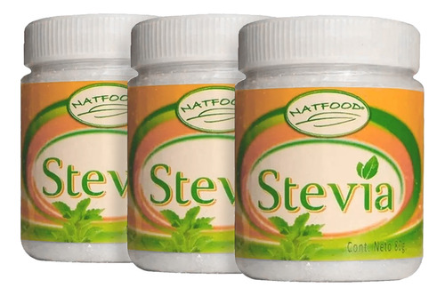 Pack 3 Stevia En Polvo Natfood 80 Grs