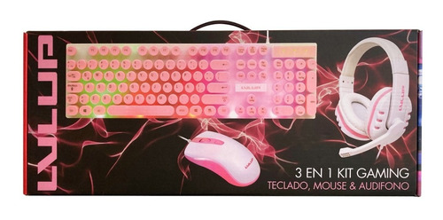 Imagen 9 de 9 de Teclado Mouse Y Diadema Gaming Lu745 Rosa