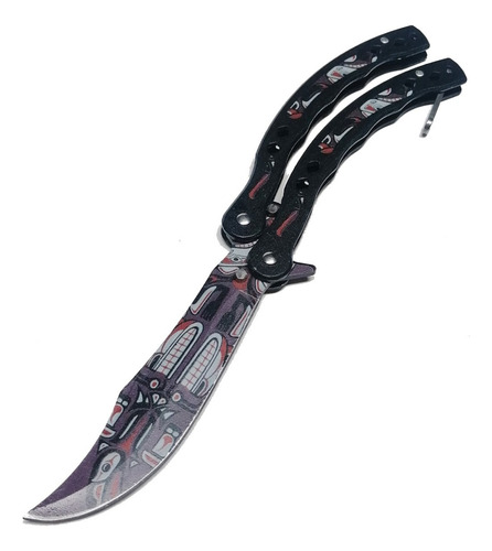 Mariposa Balisong Curva Diseño Irezumi -cuchillo Navaja