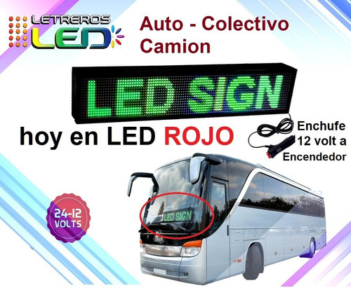 Cartel Led 12 V. Programable Venta Ambulante Carro Comida