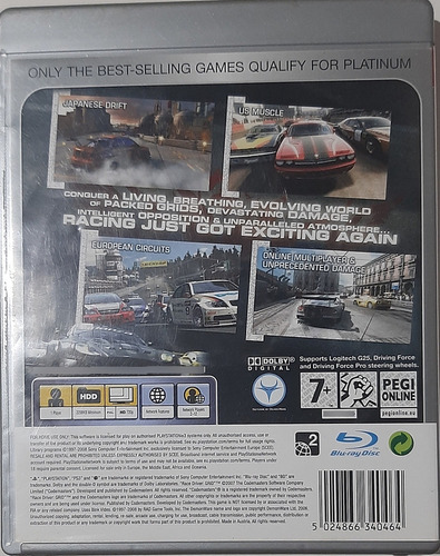 Jogo De Ps3 Racedriver Grid Platinum Semi-novo Completo (Usado)
