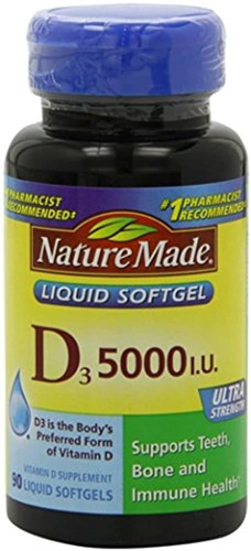 Nature Made Vitamina D3 5000 Ui Líquido Softgels 90 Ea, Paqu