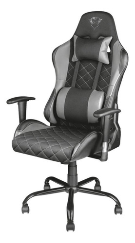 Silla de escritorio Trust GXT 707 Resto gamer ergonómica  black y gray con tapizado de cuero sintético 