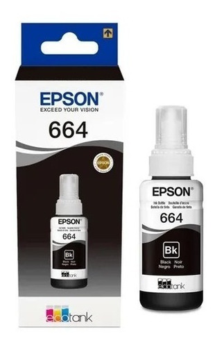 Botella Tinta epson T664120 Negra L200 210 220 355 555 1300