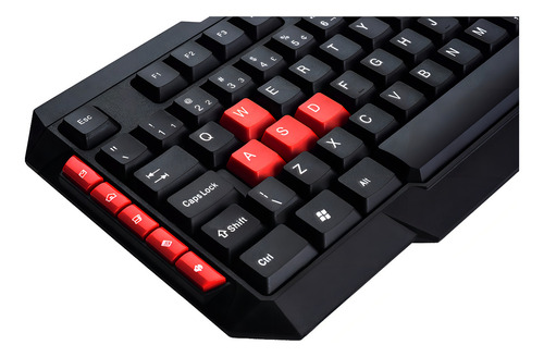 Teclado Gamer Tgaming Com Teclas Multimídia Cor Preto e Vermelho Goldentec