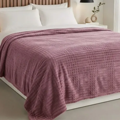 Cobertor Manta Microfibra Queen Soft Grossa Canelada Veludo