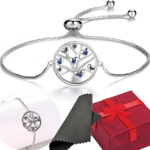 Pulsera Plata 925 Ajustable Cuadrado Mujer Regalo Dama Charm