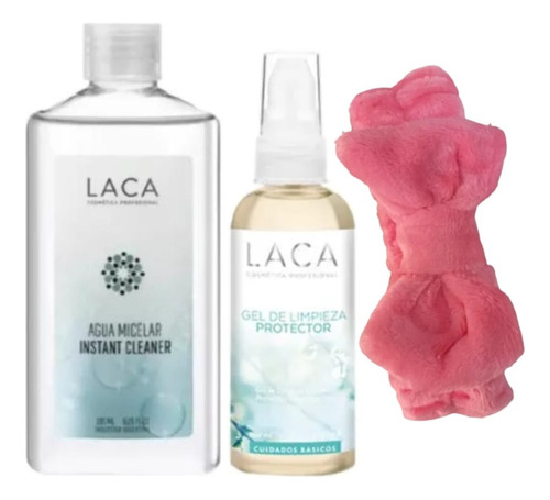 Kit Doble Limpieza Facial Laca Agua Micelar Gel De Limpieza 