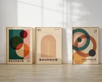 Comprar Set X3 Cuadros 30x40 Bauhaus Vintage Abstracto Deco C\u002Fvidrio