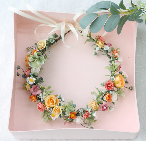 Trepveter - Diadema Floral Con Corona De Rosas Y Flores, Dis