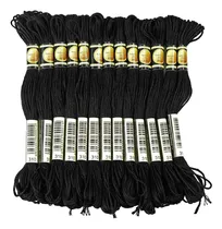 Comprar Hilo De Bordado Negro, 24 Madejas De Hilo De Bordar Para Pu.