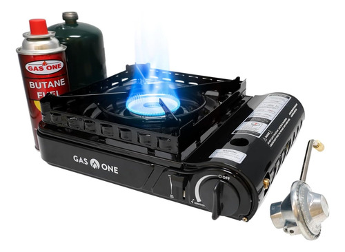 Estufa Portátil A Gas Dual 15,000 Btu Con Quemador De Bronce
