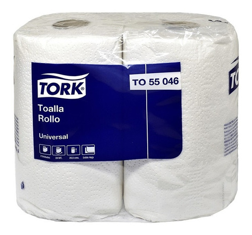 Toalla De Papel Tork Doble Hoja 24 Mts 16 Rollos 55046