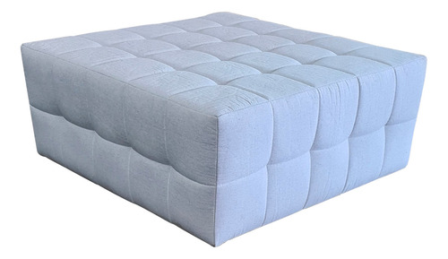 Puff Quadrado (linho Ou Suede) Esp. D28 Rodinha De Silicone Cor Preto