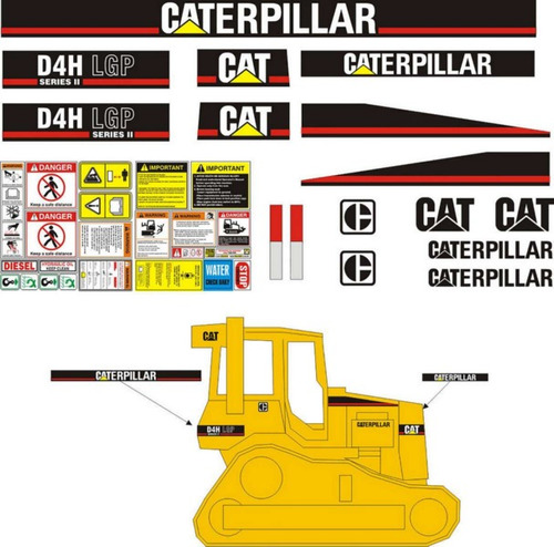 Calcomanías Caterpillar D4h Lgp Serie 2 Preventivos Original