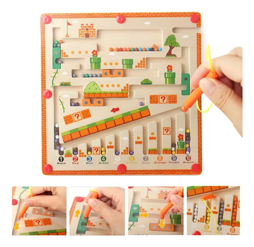 Laberinto Didáctico Magnético Montessori - Mario Bros