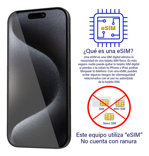 Apple Iphone 15 Pro 128gb Negro Titanio Reacondicionado Estética De 9 Batería De 80% A 90% Celular Grado A Usa Esim Titanio Negro (Reacondicionado)