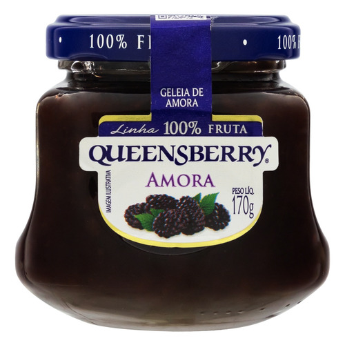 Geléia Queensberry 100% Fruta amora em vidro sem glúten 170 g