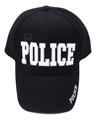 Gorra De Béisbol Ajustable De Policía De Color Negro Y Azul