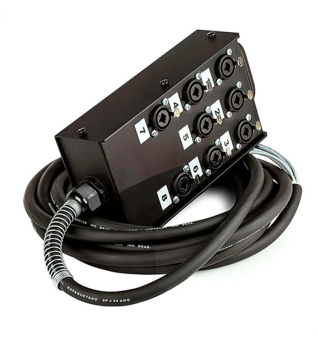 Medusa 8 Vias Com Conectores Combo Para Xlr Macho - 15 Mts