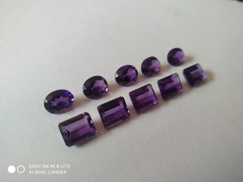 Ametista Extra Do Sul, 10 Gemas Calibradas, 22 Ct Roxo