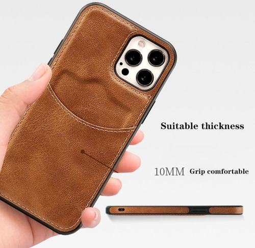 Sun Funda Tipo Billetera For iPhone 14 Pro Max Marrón Claro