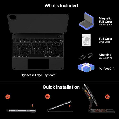 Funda C/ Teclado Typecase P/ iPad Air 11 '',m3 2025,m2 2024